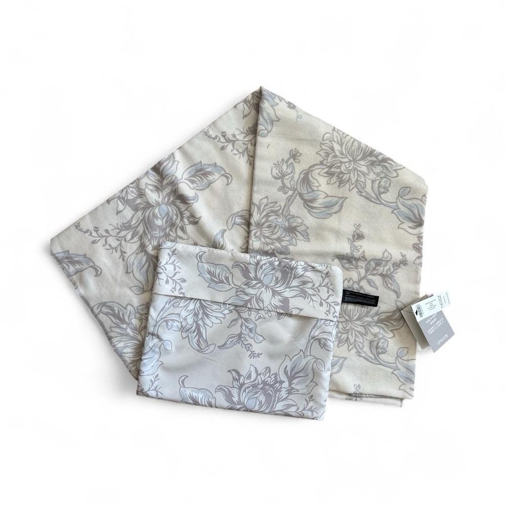 Chico's Floral Cream and Gray Scarf Set